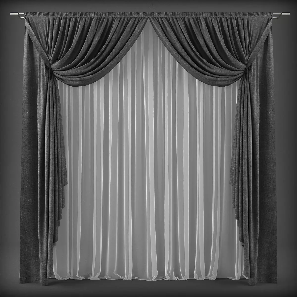 Curtain 3D model 249 Low-poly 3D model_0