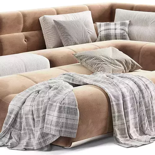Minotti Coupe Modular Sofa Color Set 3D model 4