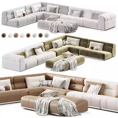 Minotti Coupe Modular Sofa Color Set 3D model