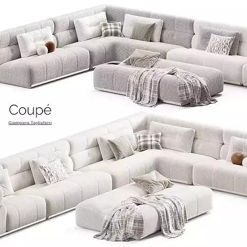 Minotti Coupe Modular Sofa Color Set 3D model 5