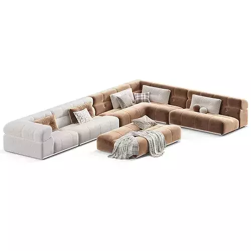 Minotti Coupe Modular Sofa Color Set 3D model 2