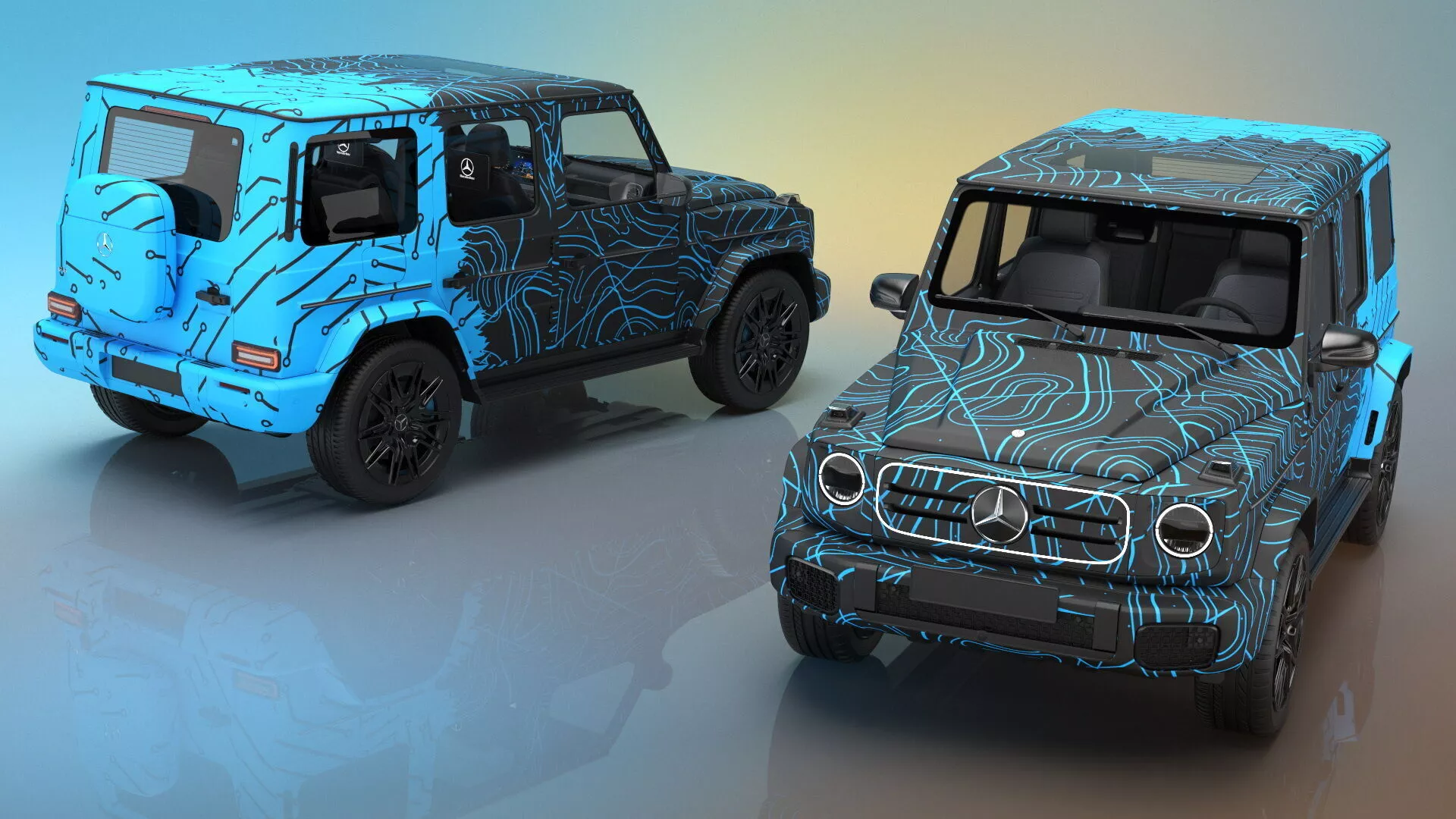 Mercedes-Benz G580 with Dynamic Pattern Rigged for Maya 3D model