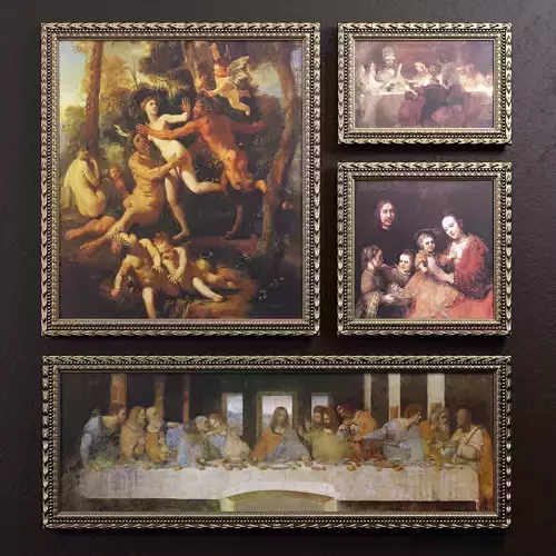 Frames 2 painting adam and eve in woods 3D model