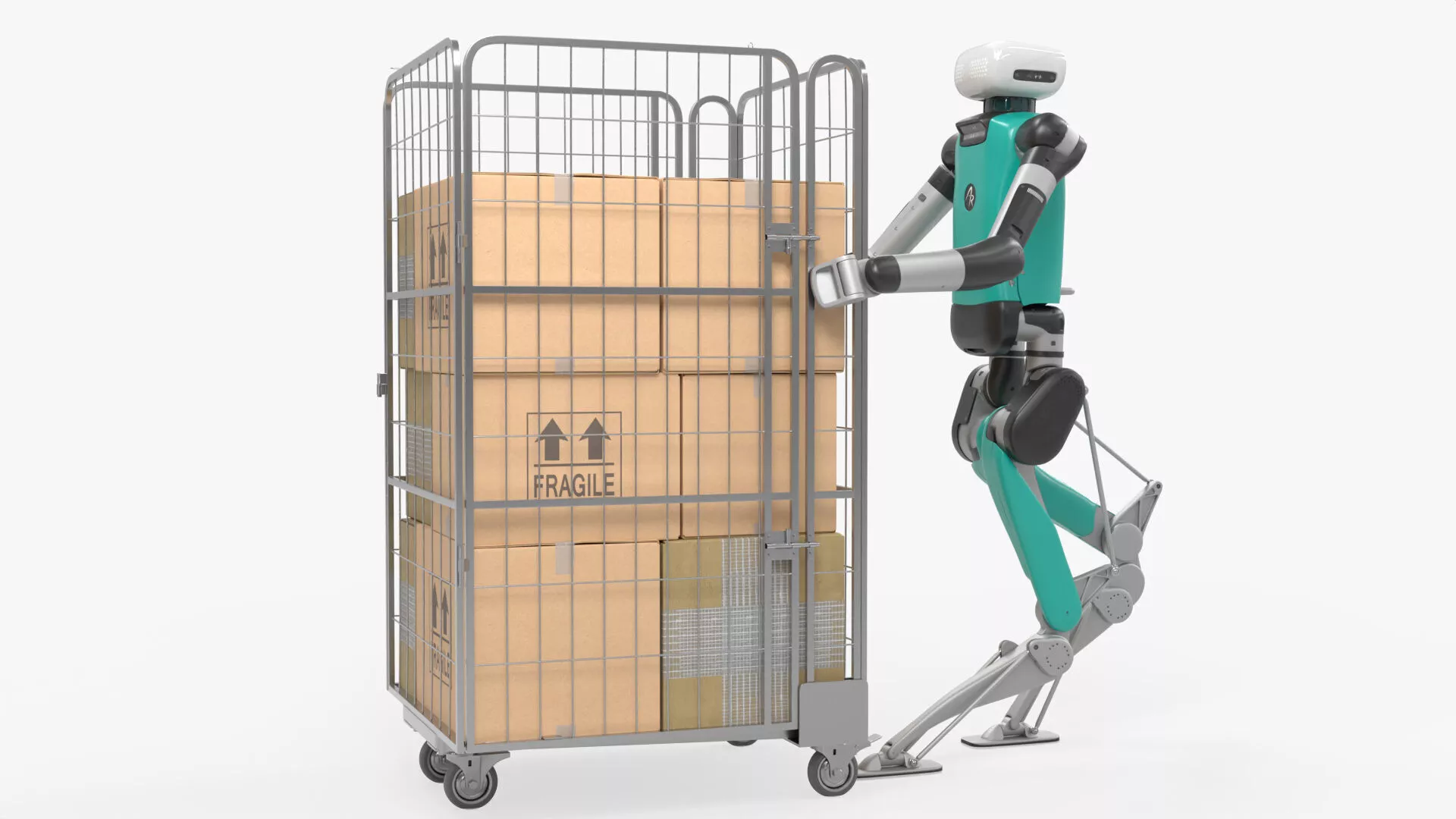 Digit Autonomous Robot Roll Storage Animated Rigged For Blender 3D model