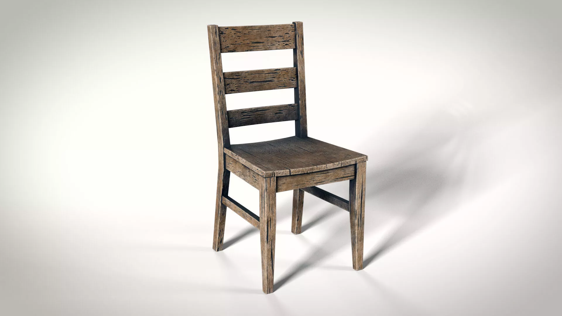 Aged Chair PBR Low-poly 3D model