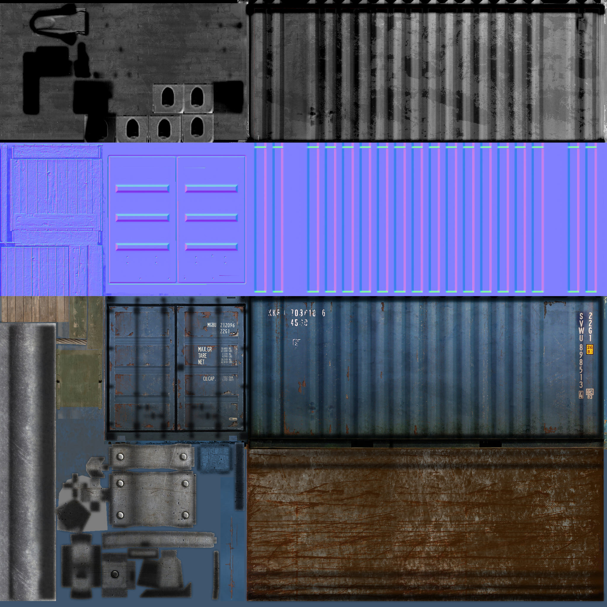 Cargo Asset Set Low-poly 3D model_5