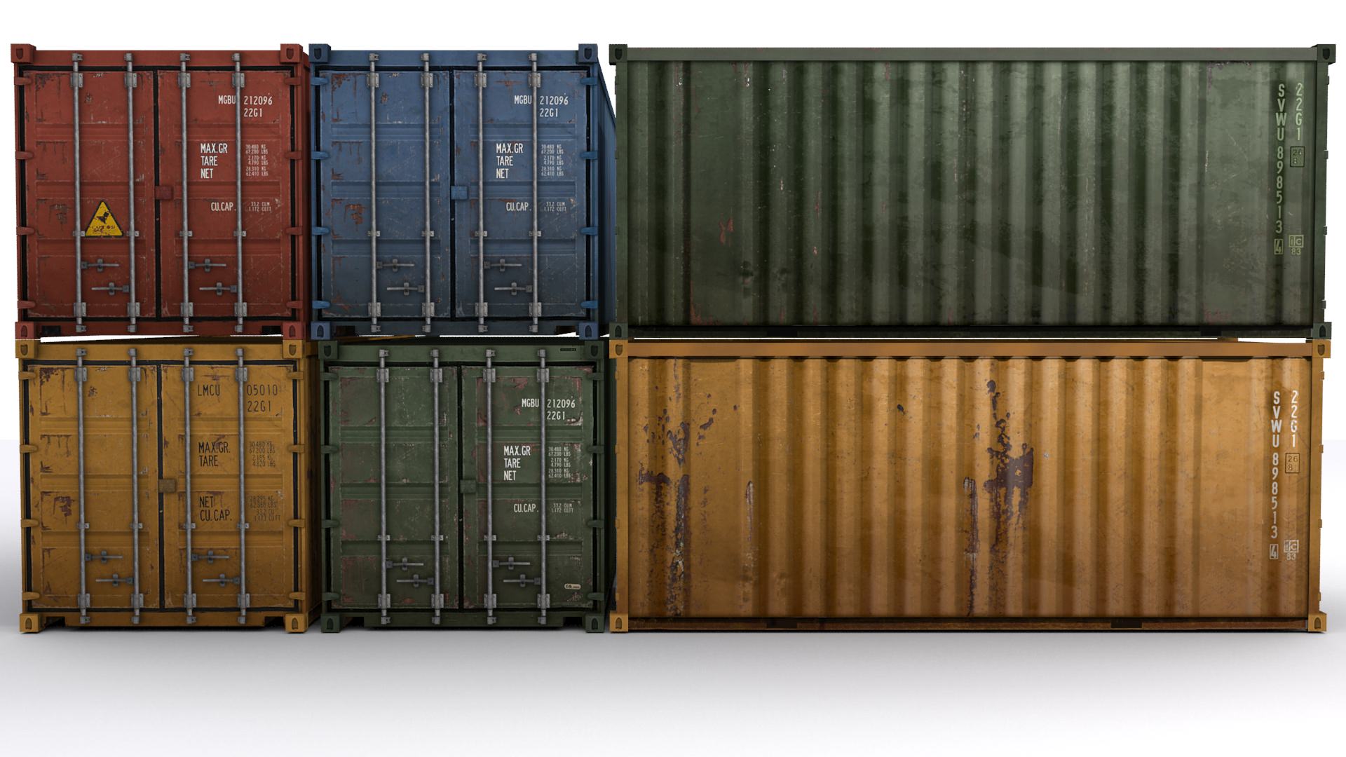 Cargo Asset Set Low-poly 3D model_3