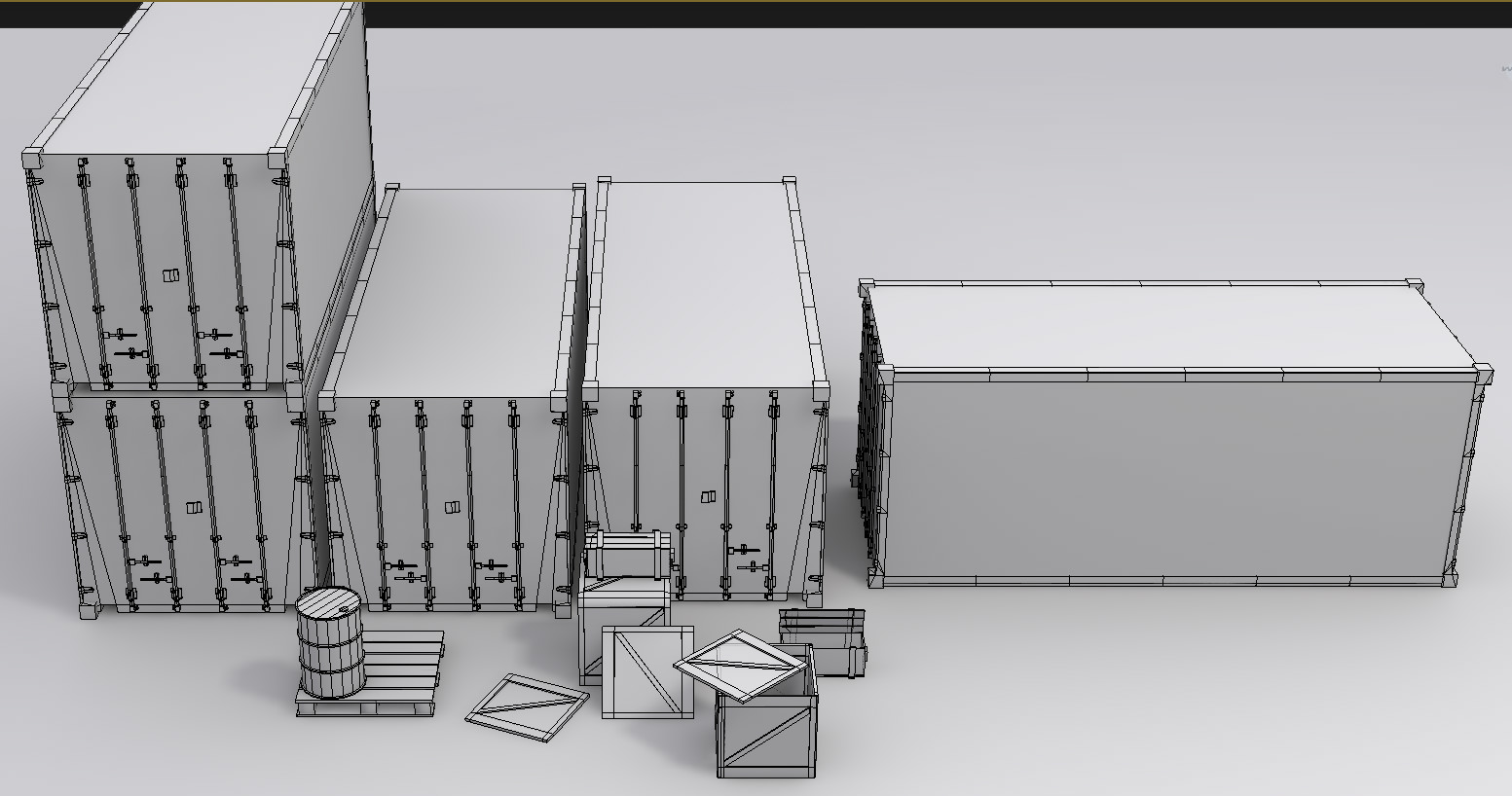 Cargo Asset Set Low-poly 3D model_4