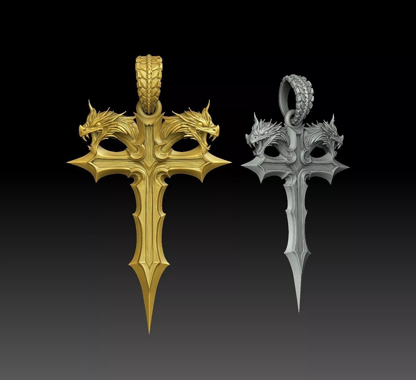 Gothic dark faith - one inch pendant 3D print model