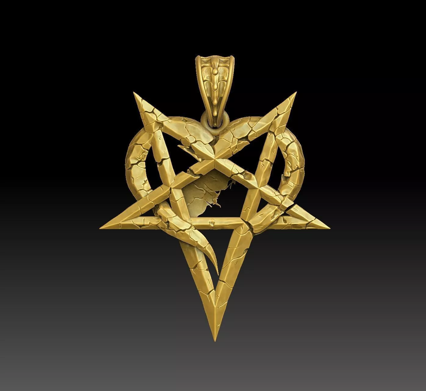 gothic Heart - one inch pendant Free 3D print model