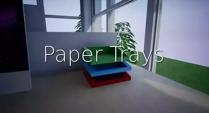 Paper Trays SHC Quick Office LM Low-poly 3D model