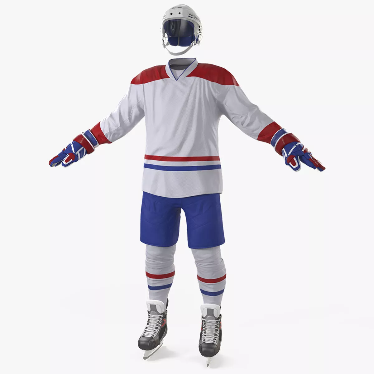 White Hockey Equipment 3D model