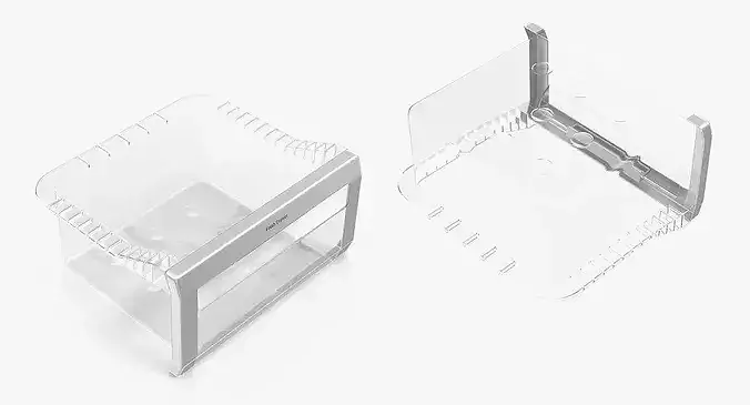 Refrigerator Glass Bin 3D model 7