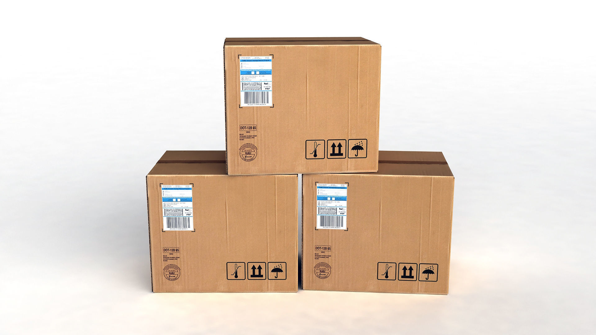Cardboard Package Box Free low-poly 3D model_1