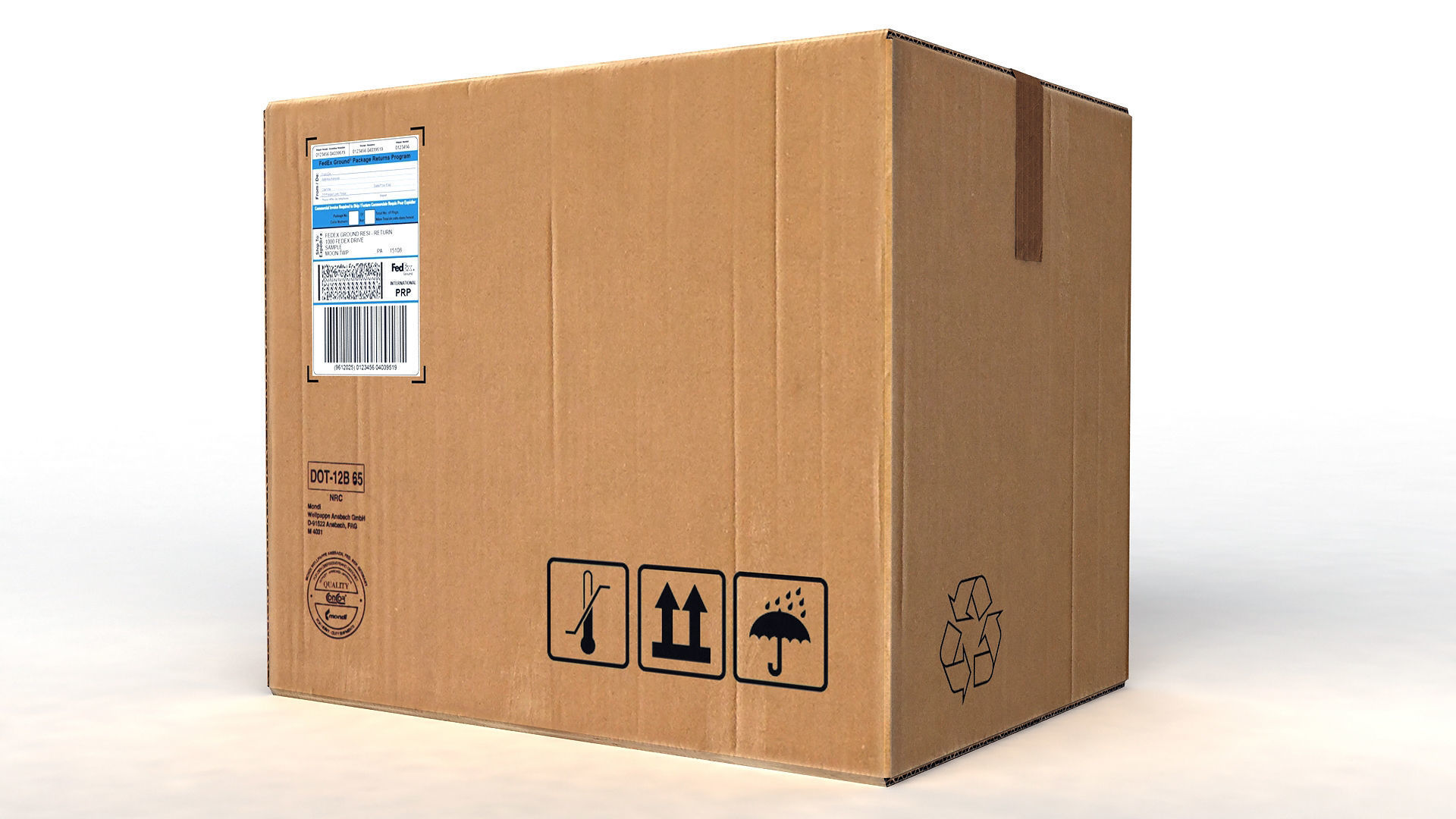Cardboard Package Box Free low-poly 3D model_6