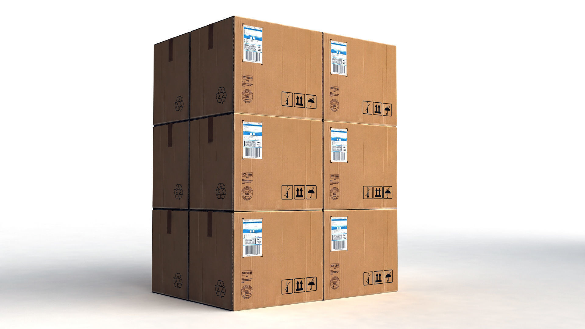 Cardboard Package Box Free low-poly 3D model_3