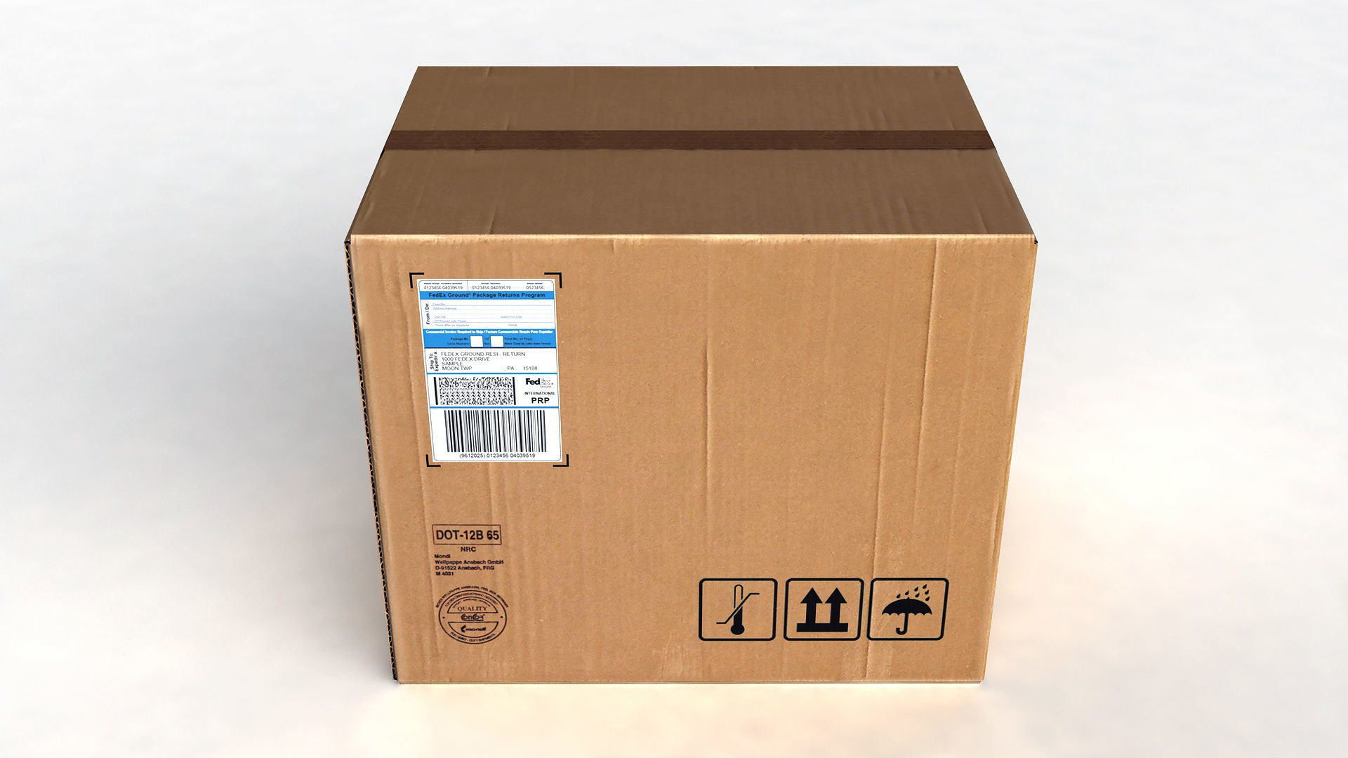 Cardboard Package Box Free low-poly 3D model_5