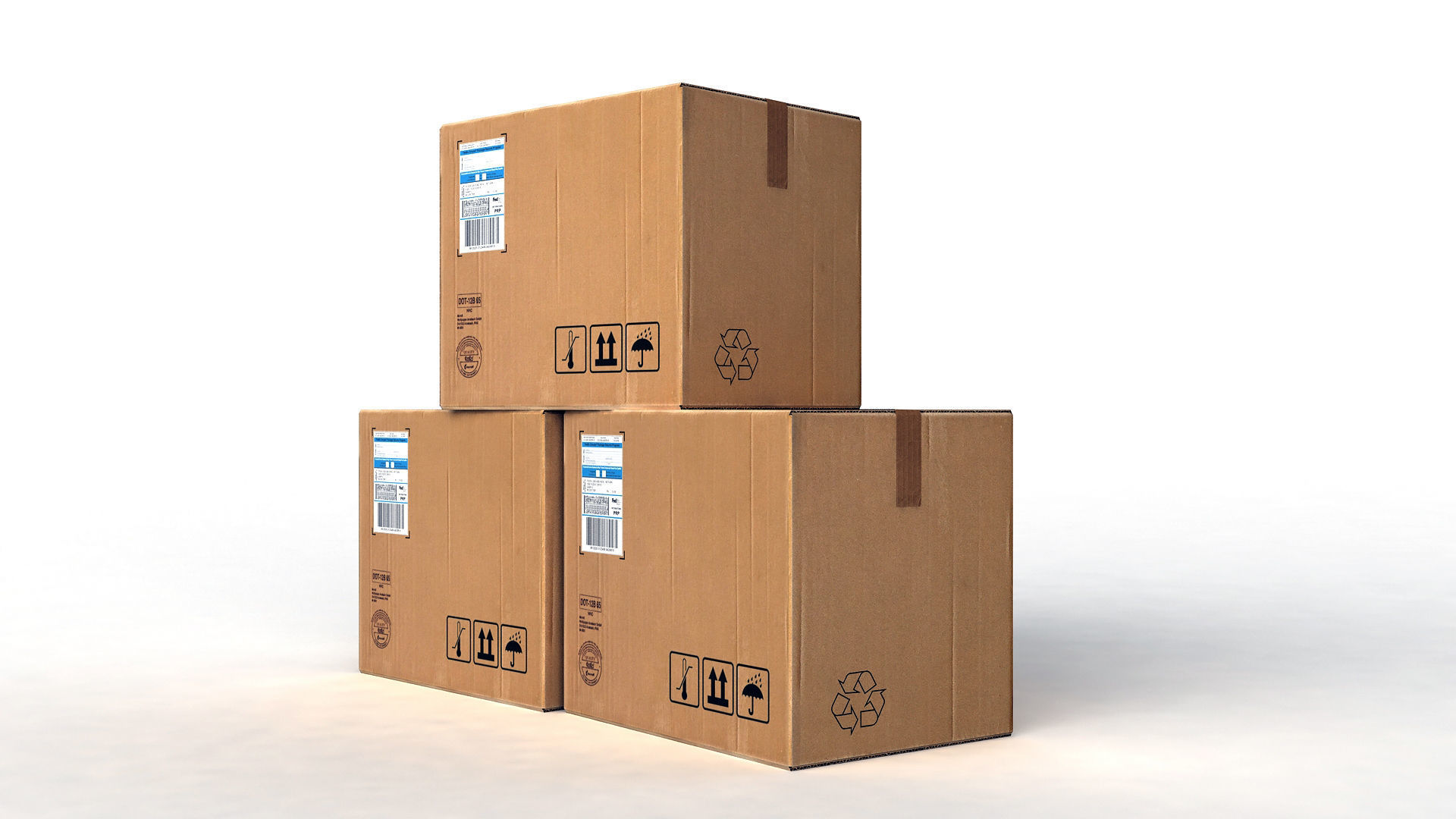Cardboard Package Box Free low-poly 3D model_2