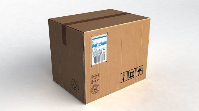 Cardboard Package Box Free low-poly 3D model