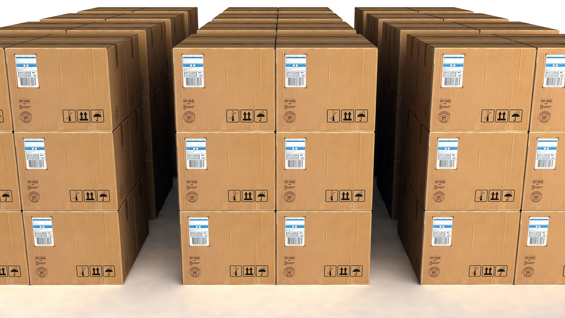 Cardboard Package Box Free low-poly 3D model_4