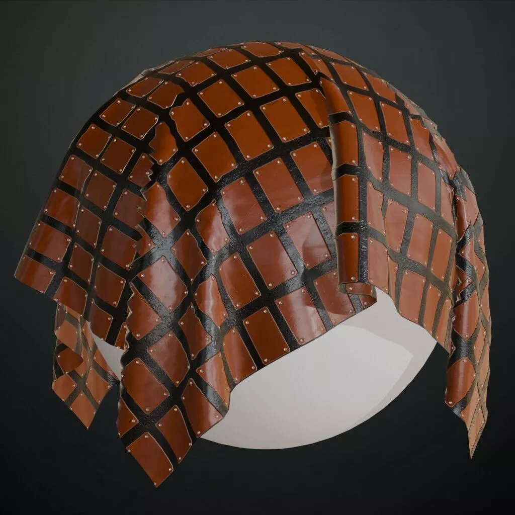 Realistic Black Brown Leather Armor PBR Seamless Texture