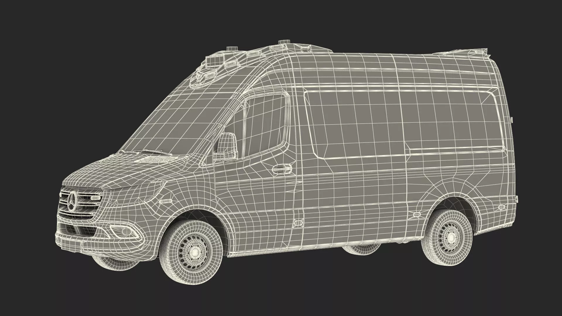 Mercedes Benz Sprinter Paramedic Ambulance Rigged Model 3D model