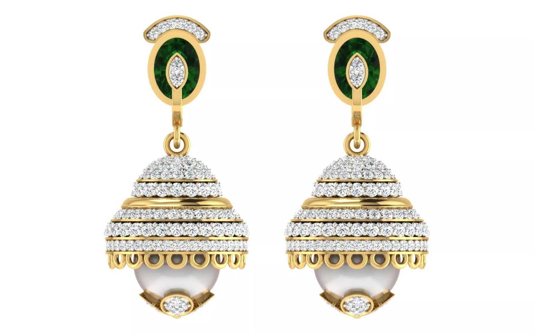 SILVER AND GOLD LONG EARRING 3D print model