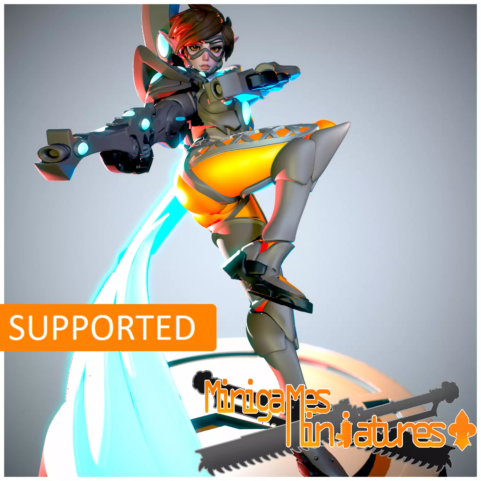 Tracer space elf anime figurine 3D print model