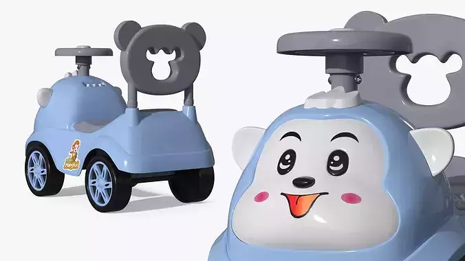 Baybee Baby Hangkai Push Ride On Car 3D model 4