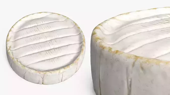 Brie Cheese Wheel Whole Round 3D model 3
