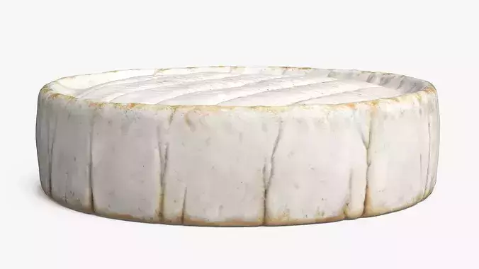 Brie Cheese Wheel Whole Round 3D model 4