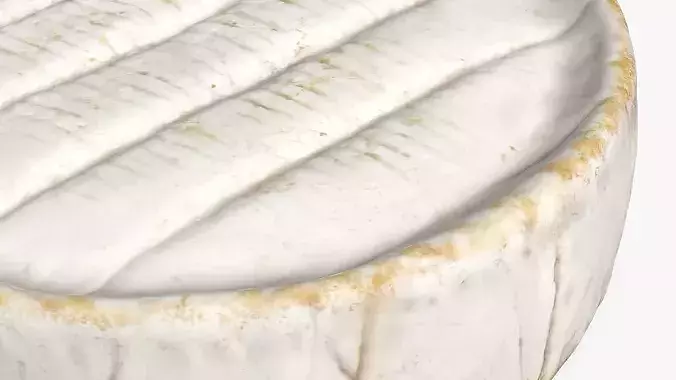 Brie Cheese Wheel Whole Round 3D model 6