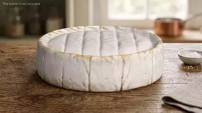 Brie Cheese Wheel Whole Round 3D model