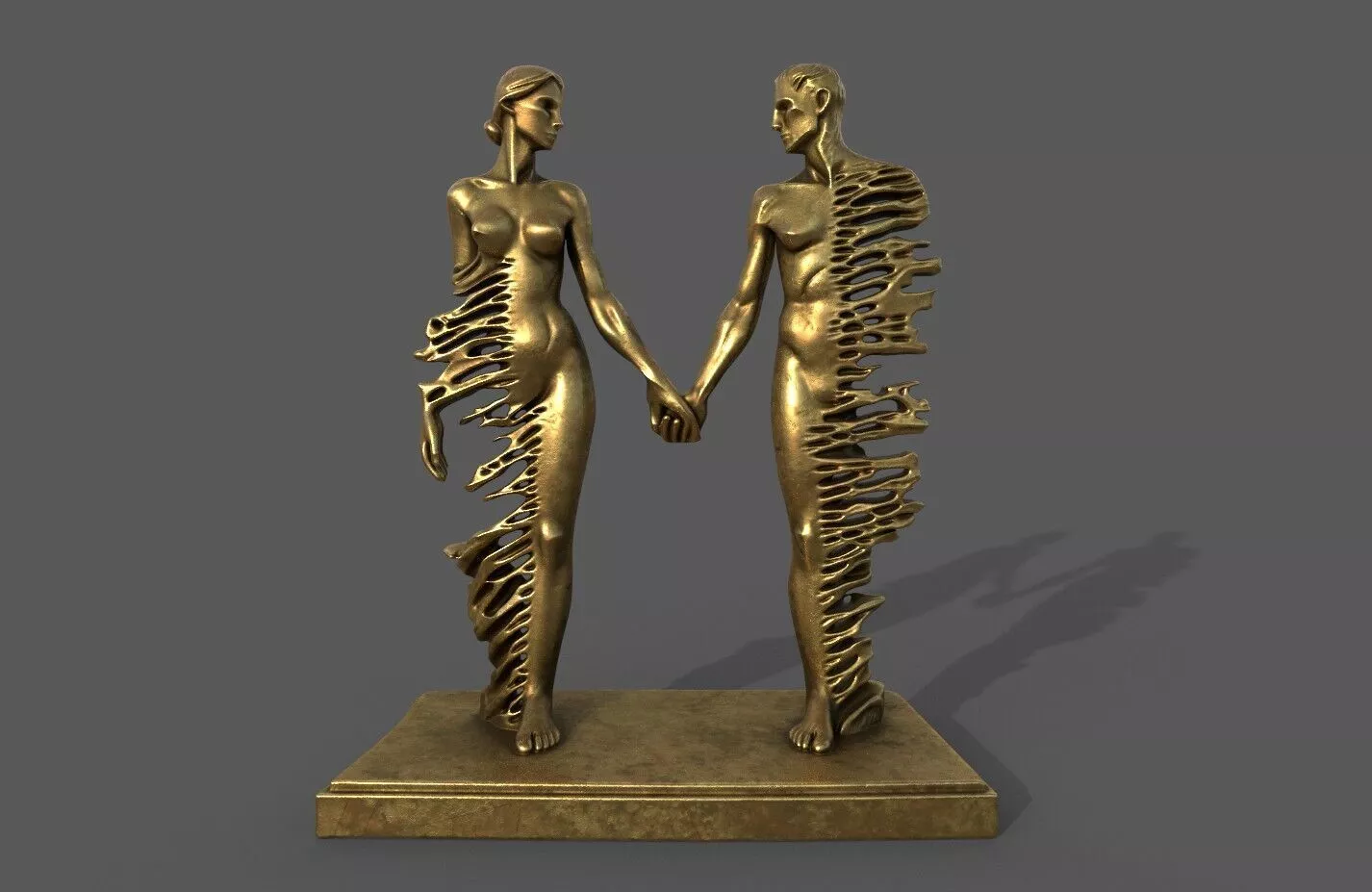 female male statue 3D model 3D model