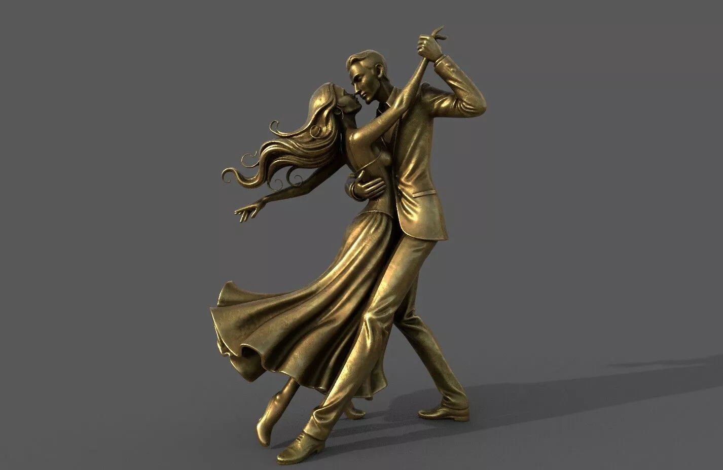 Dancing couple statue 3D model 3D model