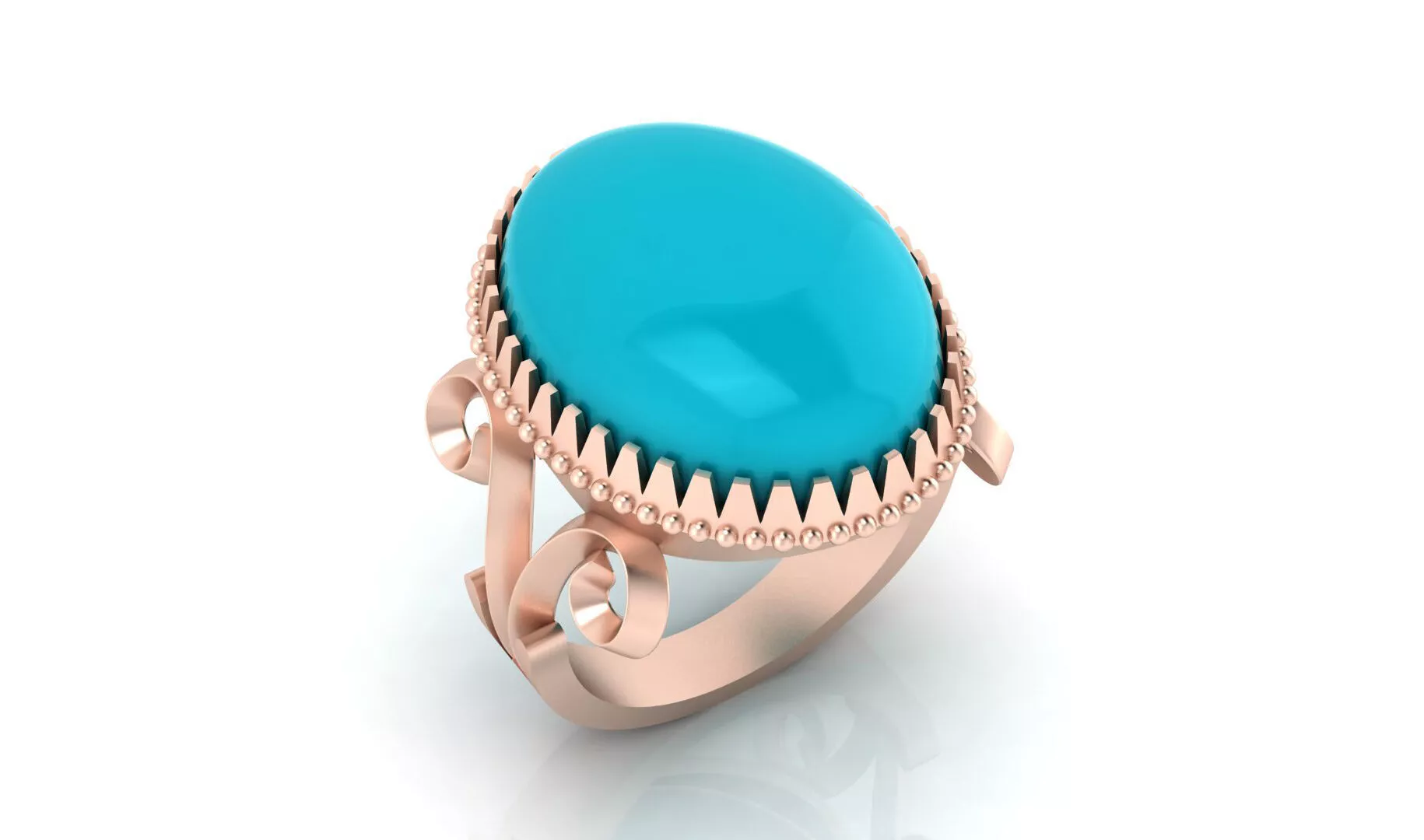 oval men jewelry ring 3D print model