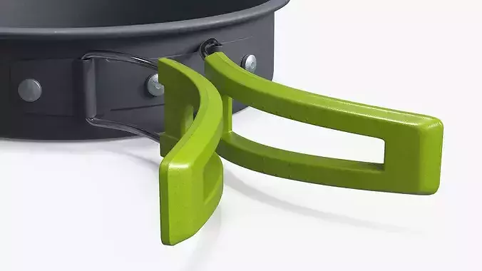 Frying Pan with Chopped Green Onion in Butter 3D model 6
