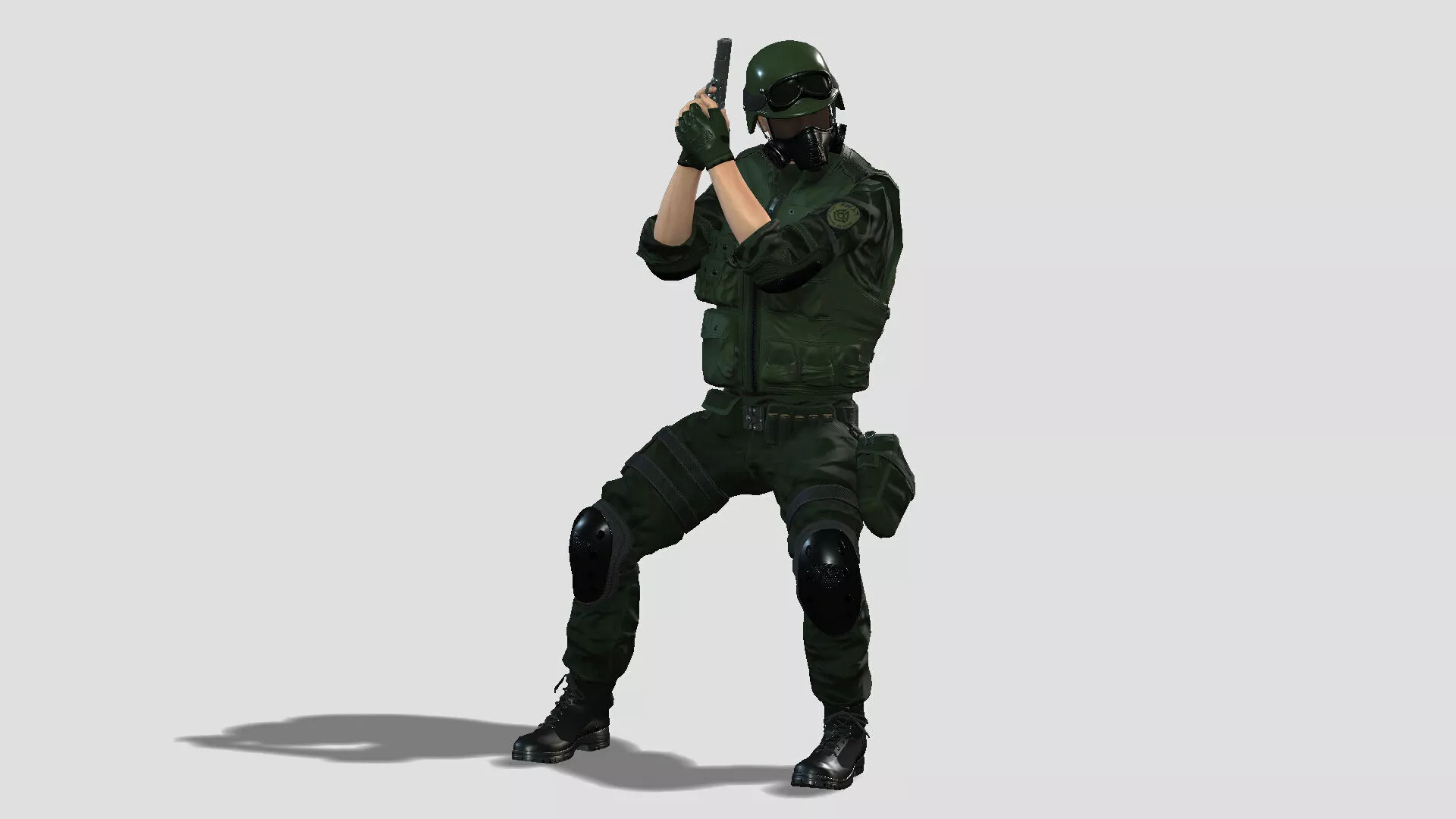 Black Tactical SWAT Soldier 3D model