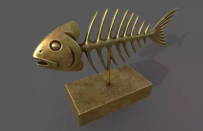 fishbone sculpture 3D model 3D model 7