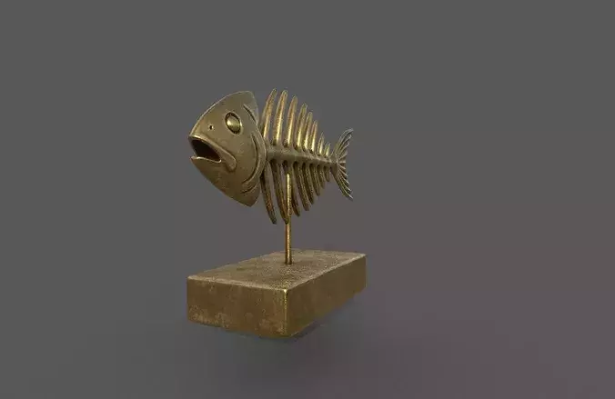fishbone sculpture 3D model 3D model 4