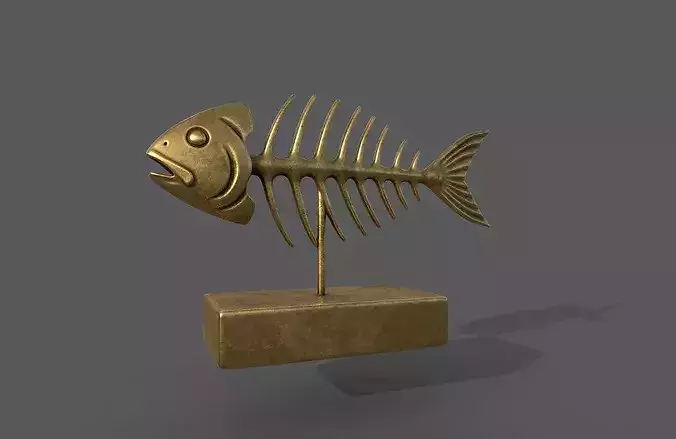 fishbone sculpture 3D model 3D model 2