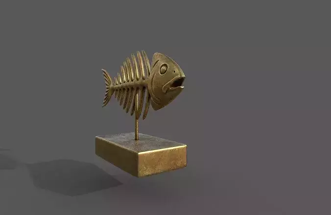 fishbone sculpture 3D model 3D model 5