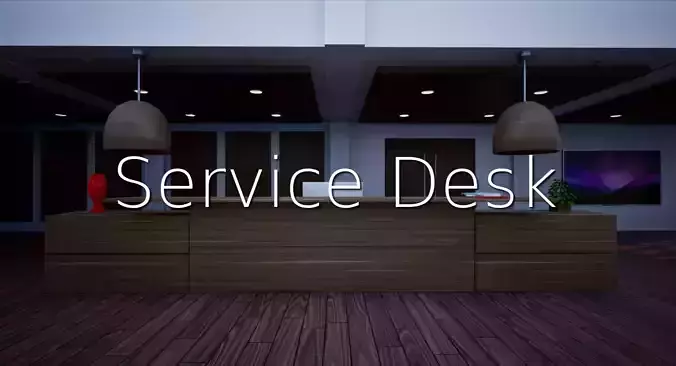Service Desk SHC Quick Office LM Low-poly 3D model