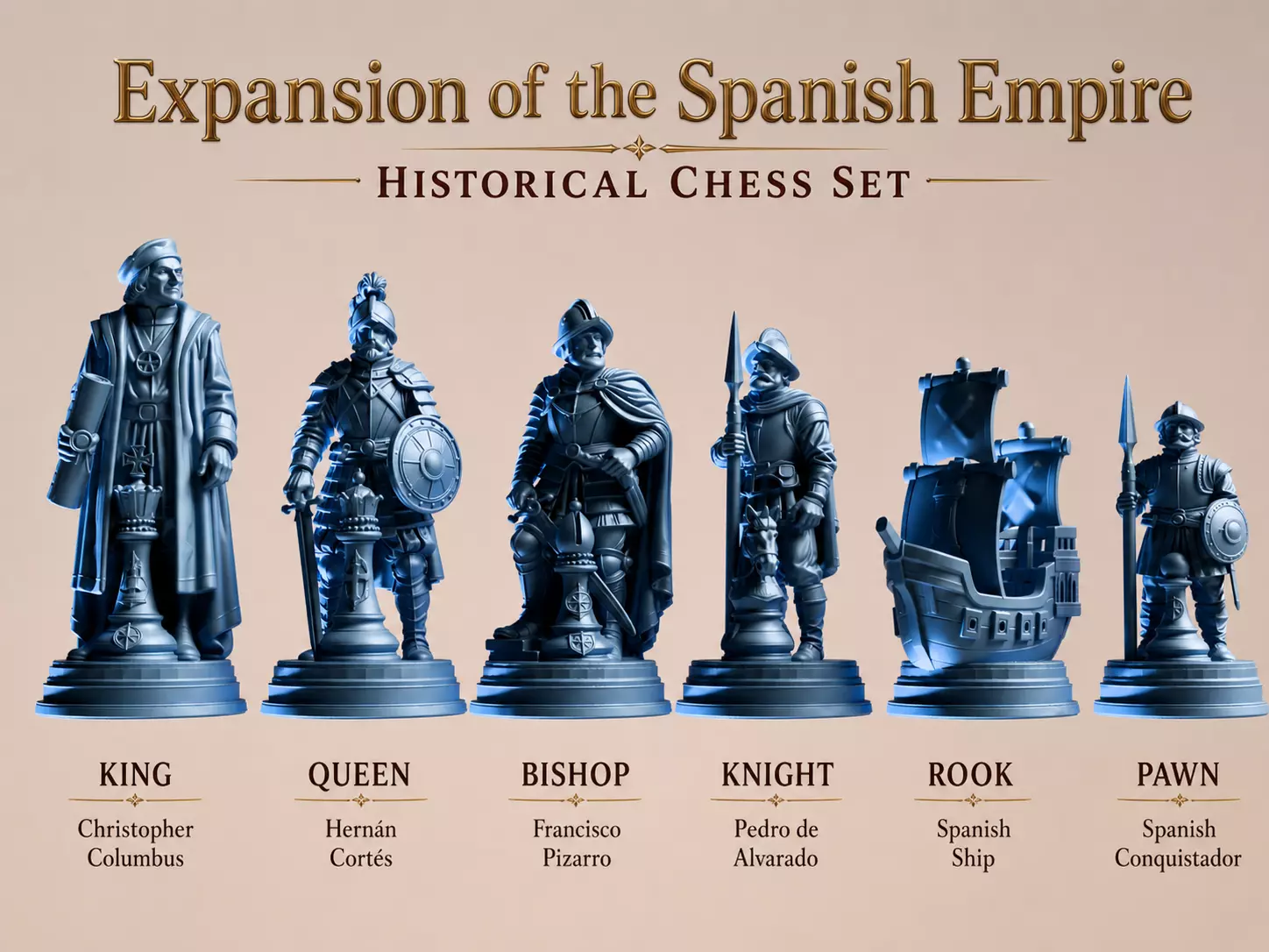 Expansion del Imperio Espanol Set de Ajedrez Historico 3D print model