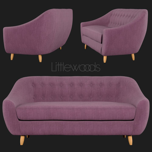 Claudia 3-Seater Fabric Sofa Littlewoods 3D model