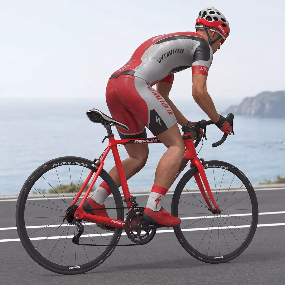 Specialized Cyclist Rider Set Animated Rigged For Maya 3D model