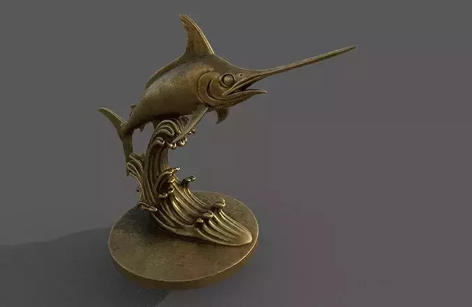 swordfish statue 3D model 3D model 7