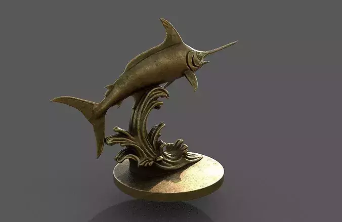 swordfish statue 3D model 3D model 5