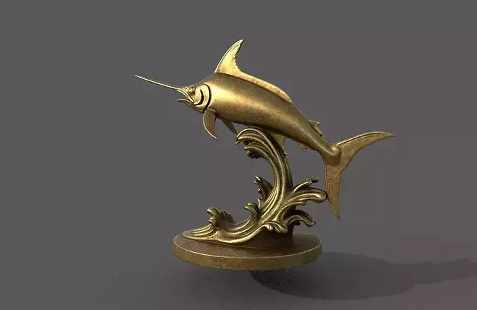 swordfish statue 3D model 3D model 3