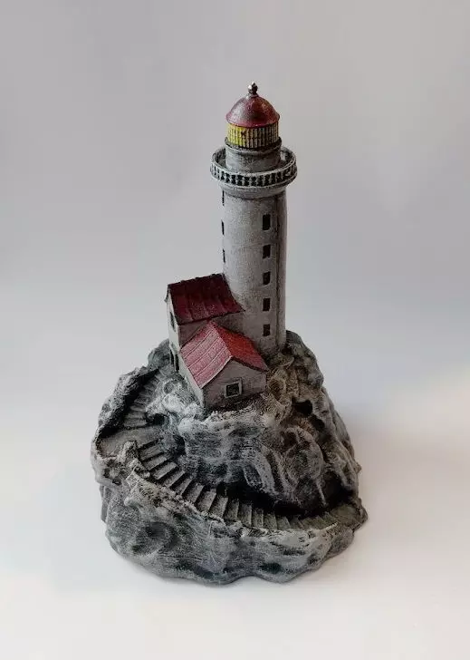 Lighthouse on a rock Free 3D print model